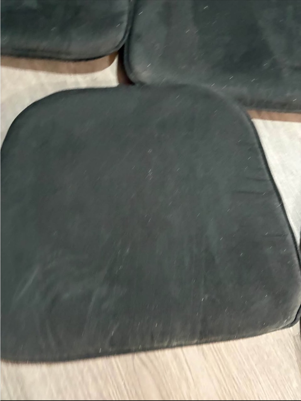 Black Chair Seat Cushions suede- Set of 5 - Picture 2 of 7
